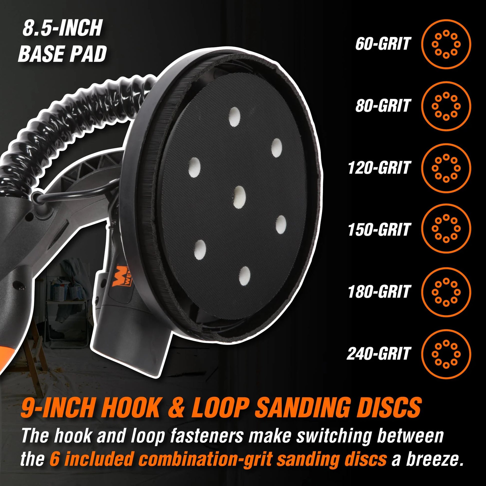 WEN Variable Speed 5-Amp Drywall Sander with 15-Foot Dust Hose