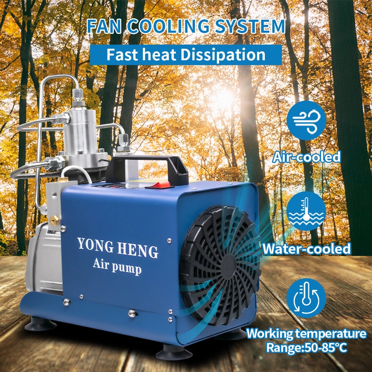 YONG HENG PCP Air Compressor LCD Display 4500Psi Auto-Stop