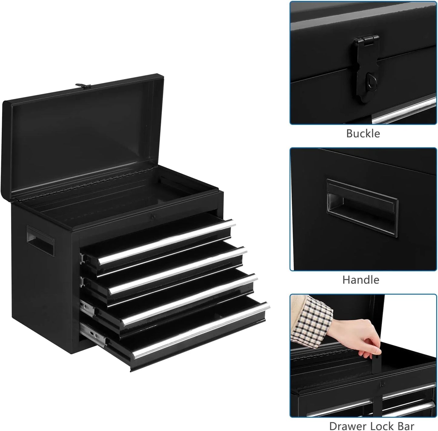 Ktaxon, 44.09 lb, 22.95" Steel 5-Drawer Rolling Tool Chest Black