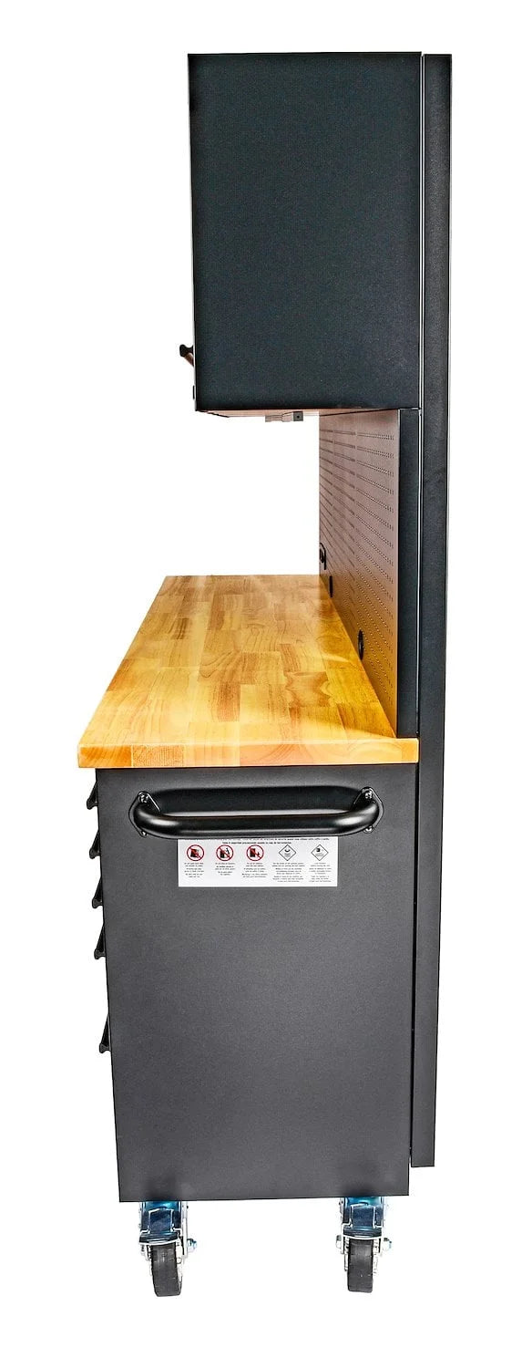 JEGS 81453 72 in. Rolling Tool Cabinet Black Powder-Coated Steel Includes: (15)