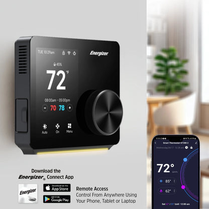 Energizer Smart Thermostat, Programmable Dual Band Wi-Fi Thermostat with 3.5? Color Touch Screen