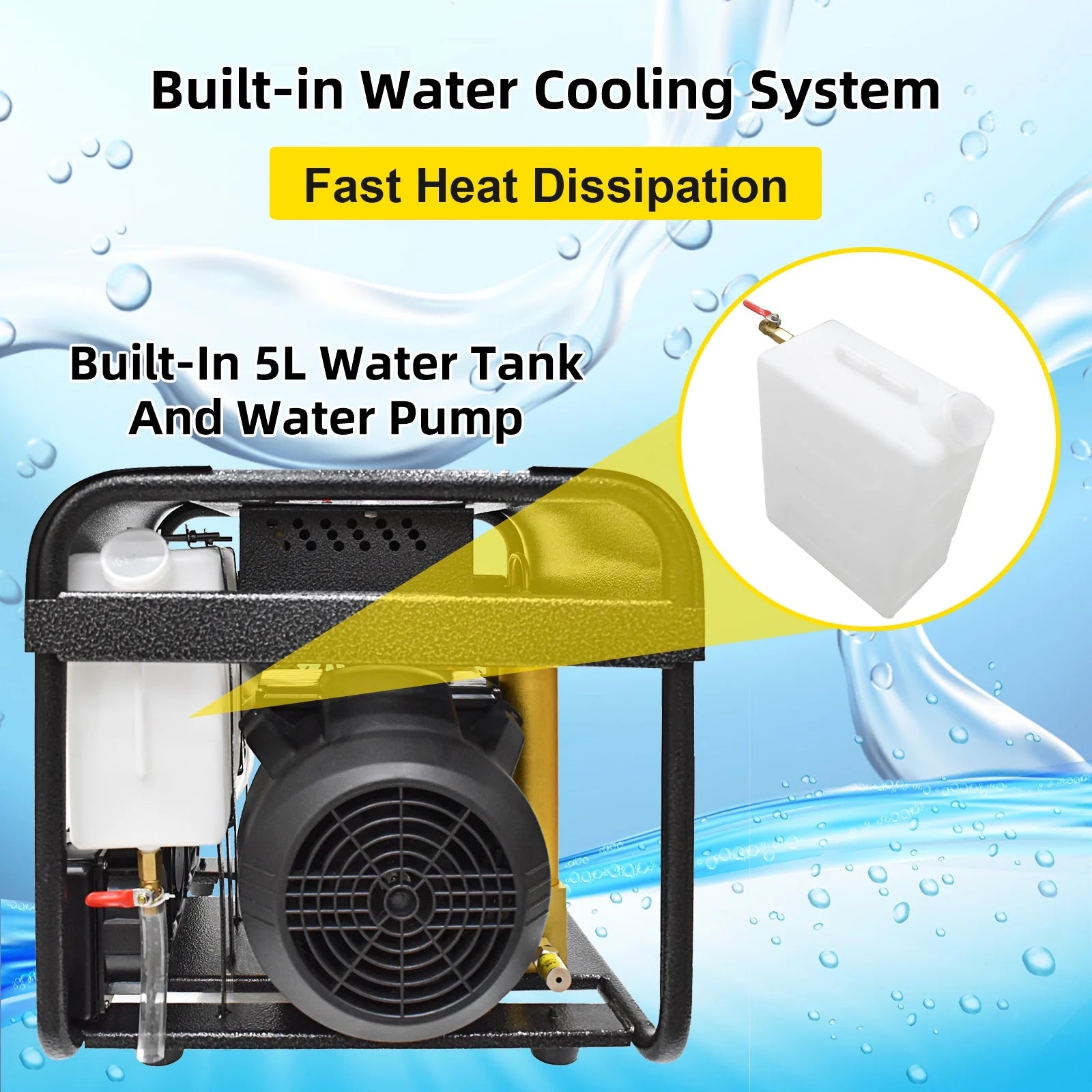 TUXING 4500Psi Pcp Air Compressor,High Pressure Air Compressor,Built-in Water and Fan Cooling System Filter,Auto Stop and Auto Purge Version,for Diving Scuba tank Filling Air Rifle Tank (TXEDT033)
