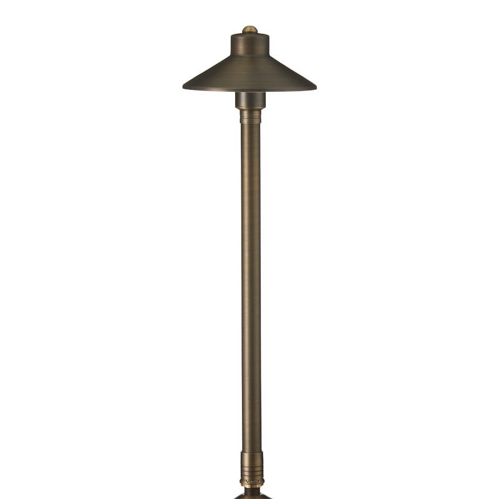 VOLT Flat Hat 12V Brass Path Light (7" Shade, 25" Tall)