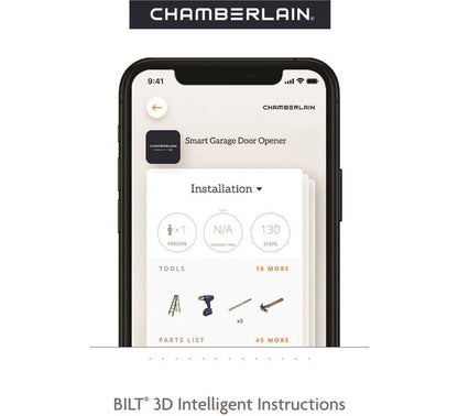 Chamberlain Garage Door Opener, 0.5 HP with Smartphone Control Bluetooth Technology