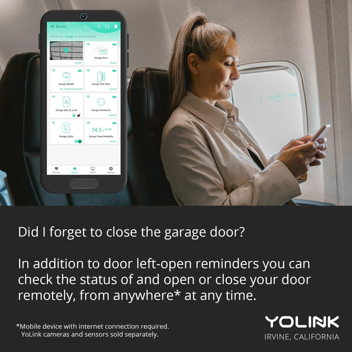 YoLink Smart Garage Door Solution Kit - Convert Any Garage Door to Smart in Seconds! Battery-Powered, No-Wires, No-Tools Super-Easy Installation. Works with Alexa & IFTTT