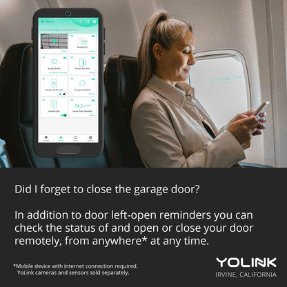 YoLink Smart Garage Door Solution Kit - Convert Any Garage Door to Smart in Seconds! Battery-Powered, No-Wires, No-Tools Super-Easy Installation. Works with Alexa & IFTTT