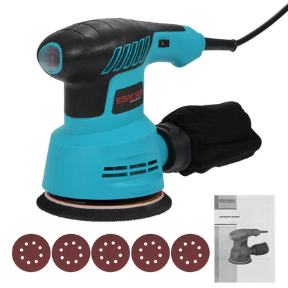 Sanding machine,Orbital Sander 5pcs Sandpapers And With 6 Variable 300w 13000rpm Orbital Sandpapers And And Speeds Palm Sander Variable Speeds Palm Sander With 6 Variable Speeds Plug