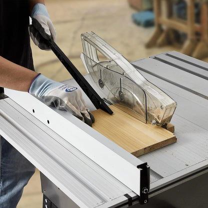 Garvee 10" Table Saw - 15A Electric Table Saw with Metal Stand, 90? Cross Cut & 0-45? Bevel Cut, Cutting Speed Up to 5000RPM Multifunctional Saw Adjustable Blade Height for Woodworking,Gray