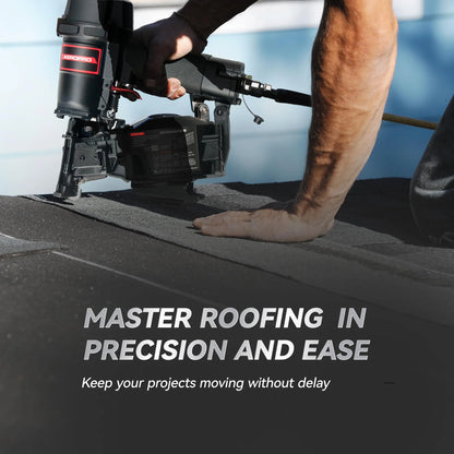 AeroPro CN45N Professional Roofing Nail Gun, Air-Powered, Compatible with 15? Wire Coil Nails from 3/4" to 1-3/4", for Asphalt Roofing Projects