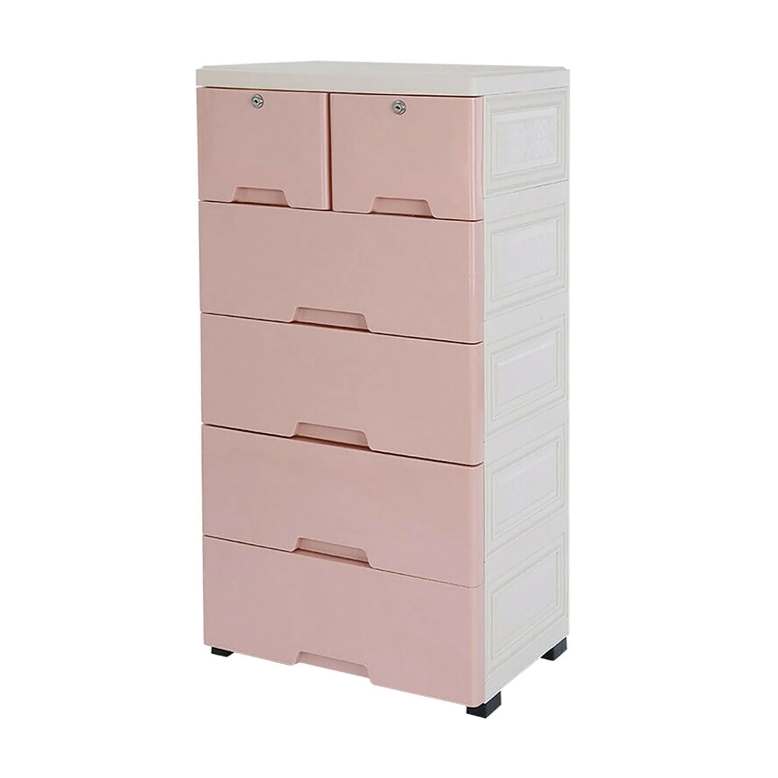 Oukaning 6 Drawer Dresser Furniture Bedroom Organizer Chest of Drawers Clothes Storage