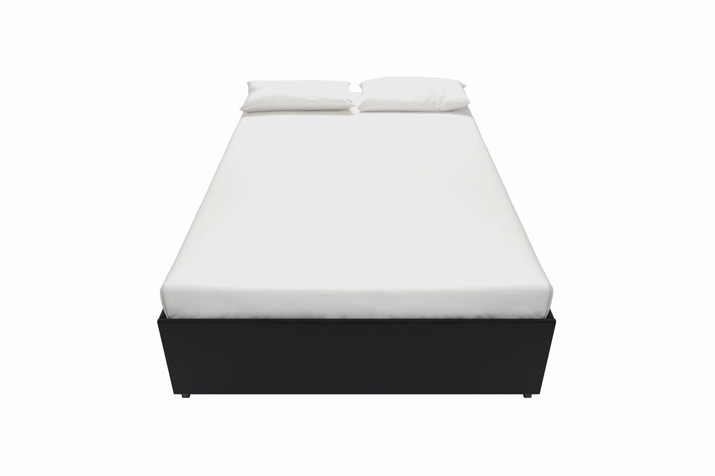 DHP Maven Platform Bed with Storage, Full, Black Faux leather