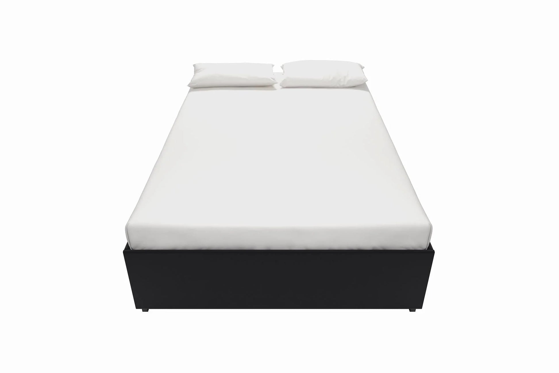 DHP Maven Platform Bed with Storage, Full, Black Faux leather