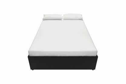 DHP Maven Platform Bed with Storage, Full, Black Faux leather
