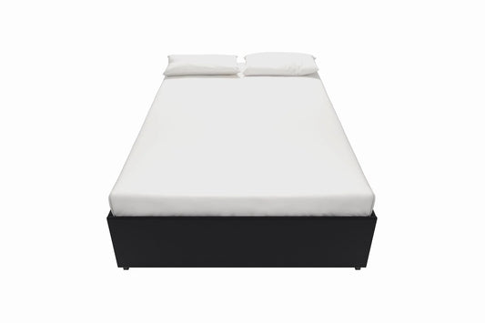 DHP Maven Platform Bed with Storage, Full, Black Faux leather