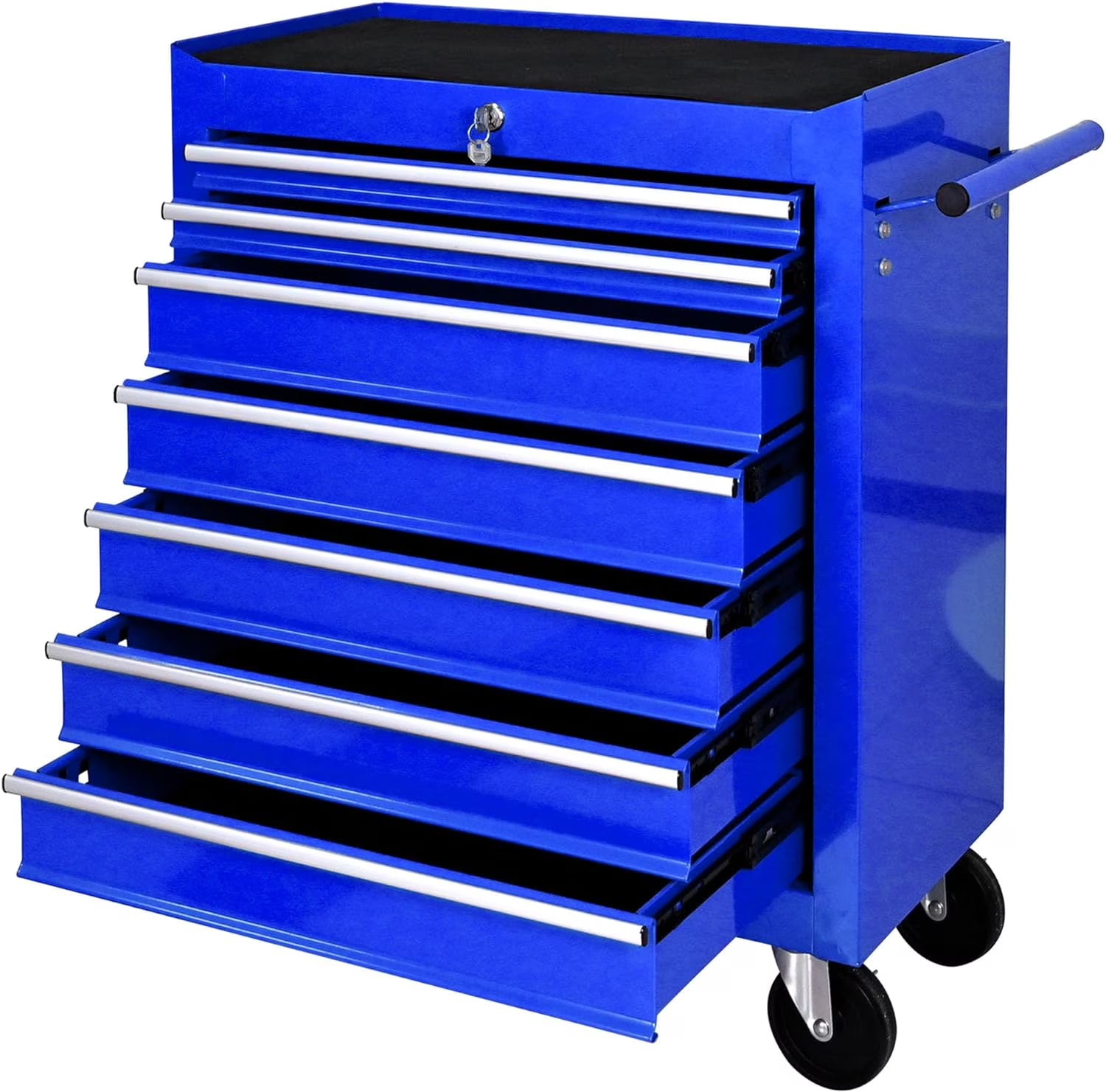 DSstyles Tool Chests, 7-Drawer Rolling Tool Storage Cabinet with Detachable Tray, Multi-Functional Handles, Adjustable Shelves, Secure Locking System, Heavy-Duty Wheels, Ideal for Garage, Workshop