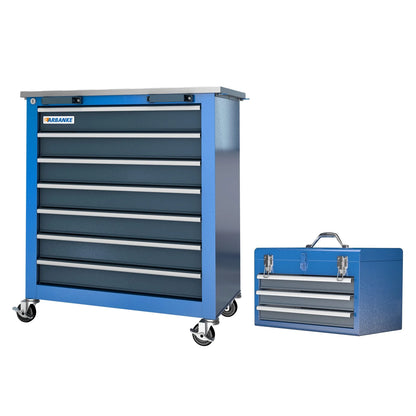 10-Drawers Rolling Tool Chest Toolbox:3-Drawer Tool Box with Openable Top and 7-Drawer Tool Chest Toolbox,Stackable Tool Cabinet: for Garages,Warehouses, Repair Stores and Homes
