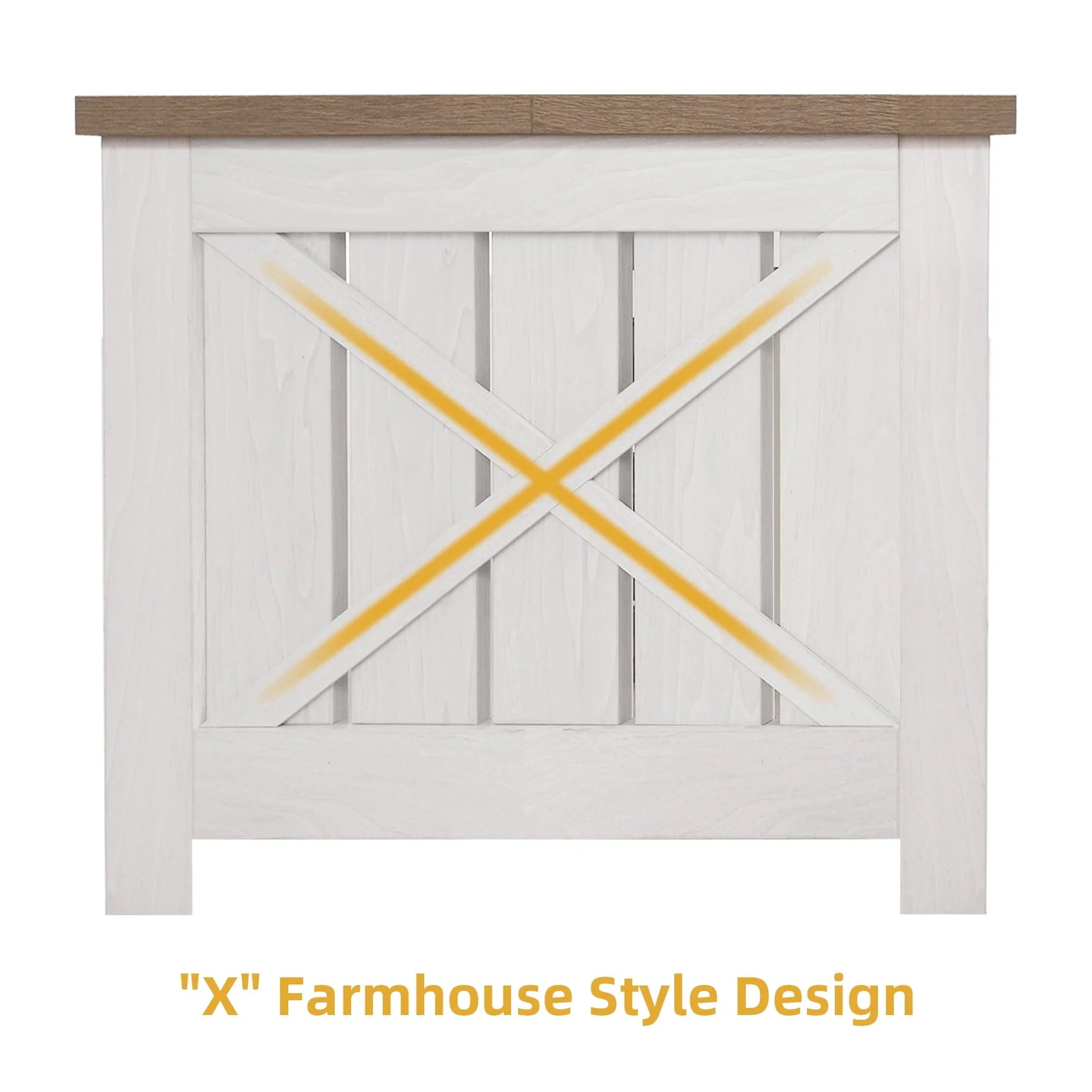 Dextrus Coffee Table with Storage, Square Wood Farmhouse Coffee Table with Barn Door for Living Room, Grey Wash