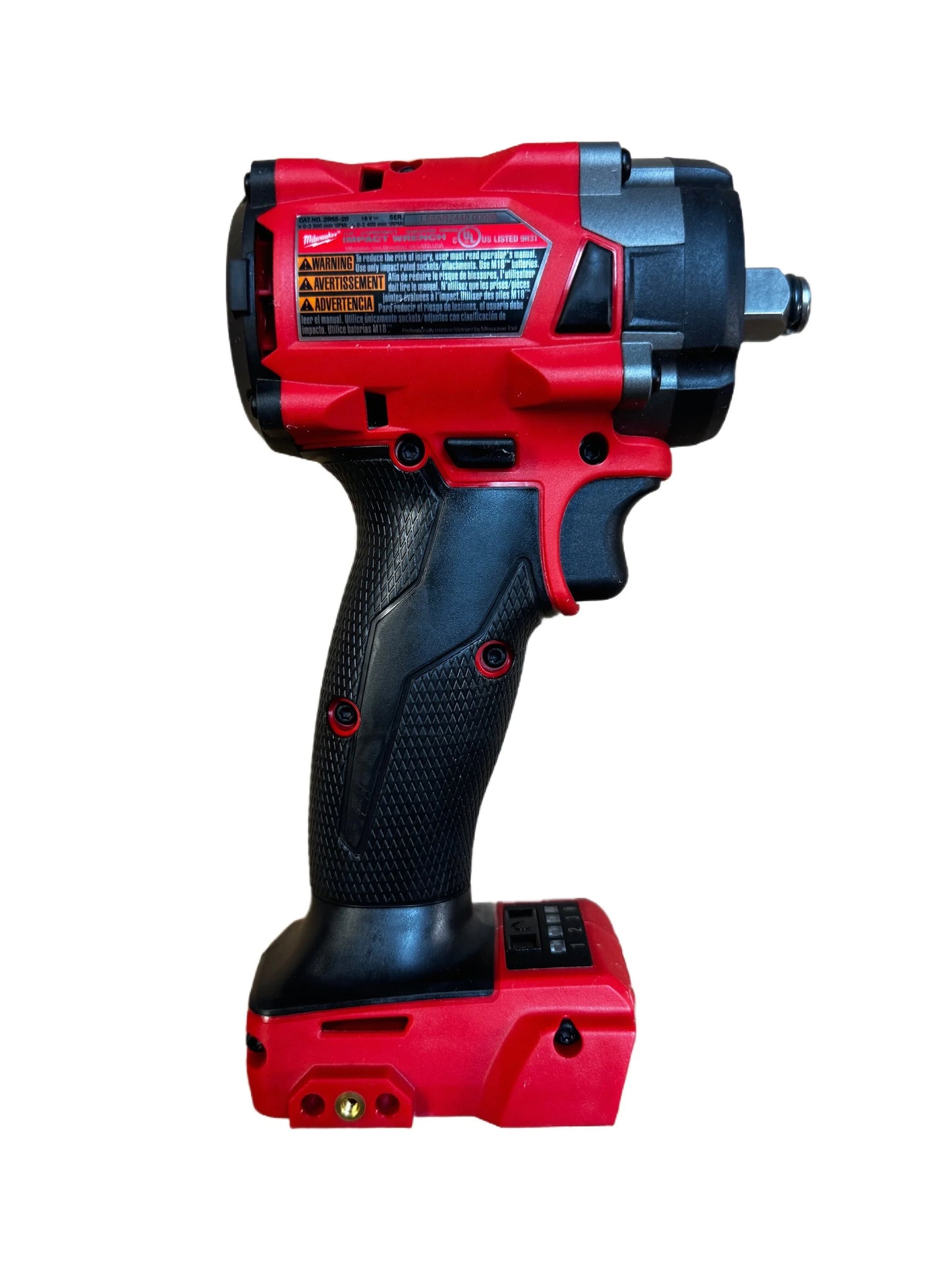 Milwaukee 2855-20 M18 FUEL 1/2" Compact Impact Wrench with Friction Ring - 250 ft-lbs Torque, 4.9" Length, Brushless Motor, 4-Mode DRIVE CONTROL (Bare Tool)