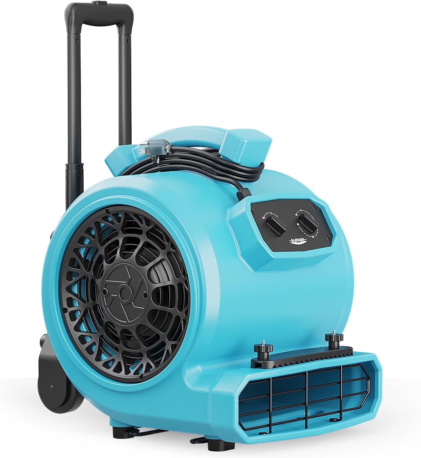 ALORAIR 4000 CFM Air Mover Blower Fan for Industrial, Floor Drying Fan, Carpet Dryer - Timer, Handle Wheelkit, Carpet Buckles, Stackable, for Water Damage Restoration and Plumbing - GE4000HTC