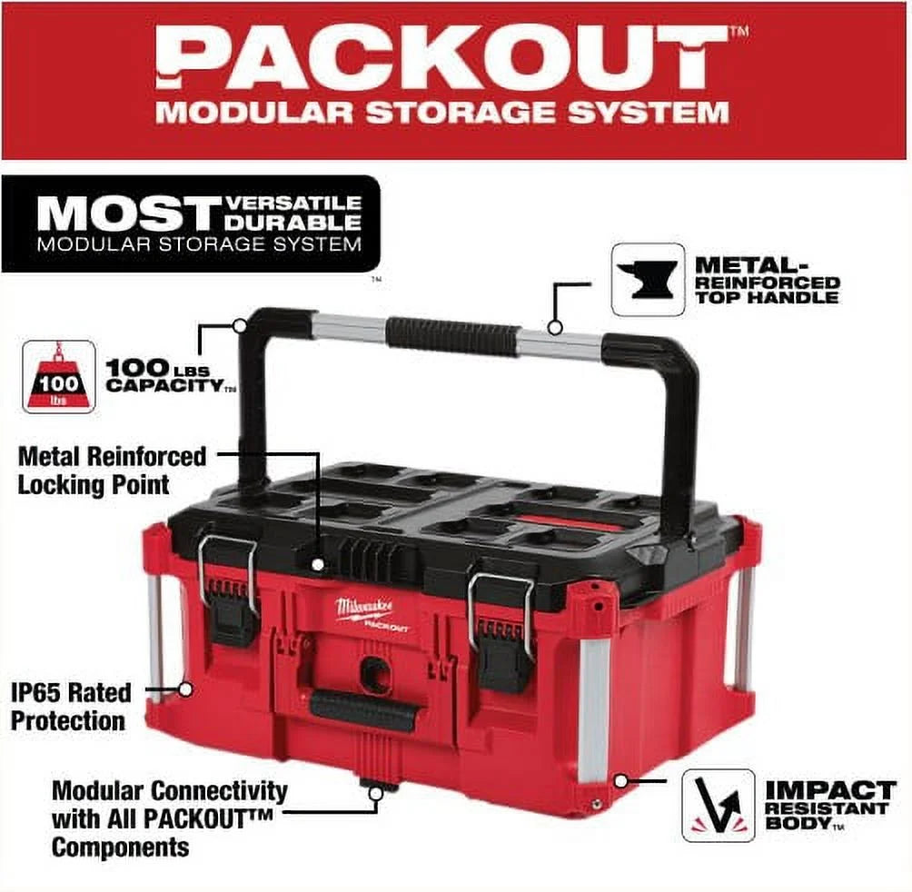 Milwaukee - PACKOUT 22 in. Large Portable Tool Box Fits Modular Storage System