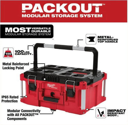 Milwaukee - PACKOUT 22 in. Large Portable Tool Box Fits Modular Storage System
