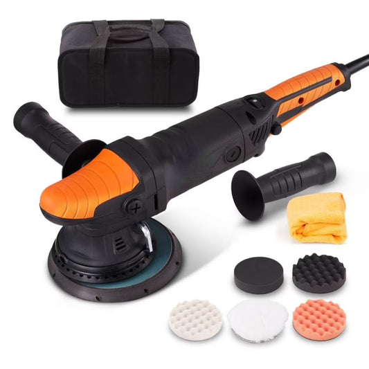Random Orbital Sander 5 & 6-Inch, 350W Brushless Orbital Sander, 10,000 PRM 6 Variable Speed Electric Palm Sander with 20PCS Sandpapers, Dust Connector & Hose for Woodworking Detailing Sanding