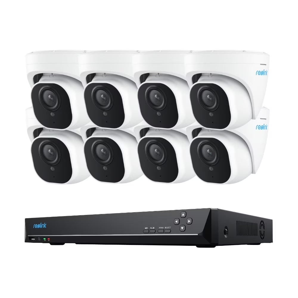 Reolink 4K 8CH Outdoor PoE Camera System,4Pcs 8MP Video Security Camera Smart Person/Vehicle Motion Detection,24/7 Recording