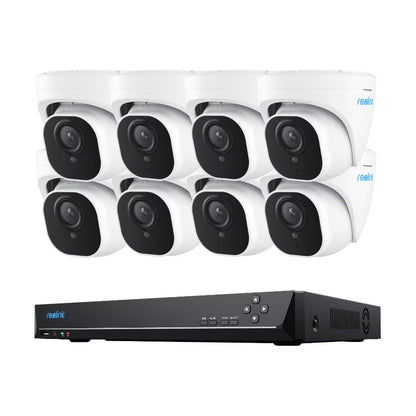 Reolink 4K 8CH Outdoor PoE Camera System,4Pcs 8MP Video Security Camera Smart Person/Vehicle Motion Detection,24/7 Recording