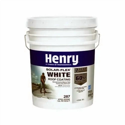 Henry Solar-Flex HE287018, White Elastomeric Roof Coating Roof Coating, 4.75 Gal