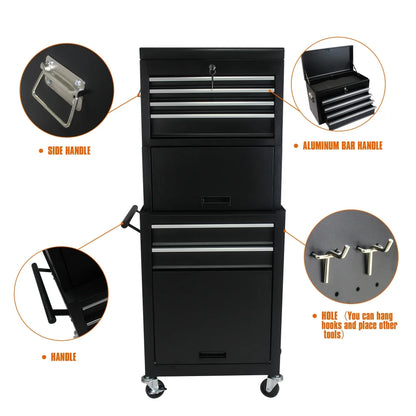 6 Drawers Rolling Tool Chest Cabinet,High Capacity Tool Storage Cabinet ,Rolling Tool Box with Wheels and Locking System,Portable Tool Organizer for Garage Warehouse Workshop