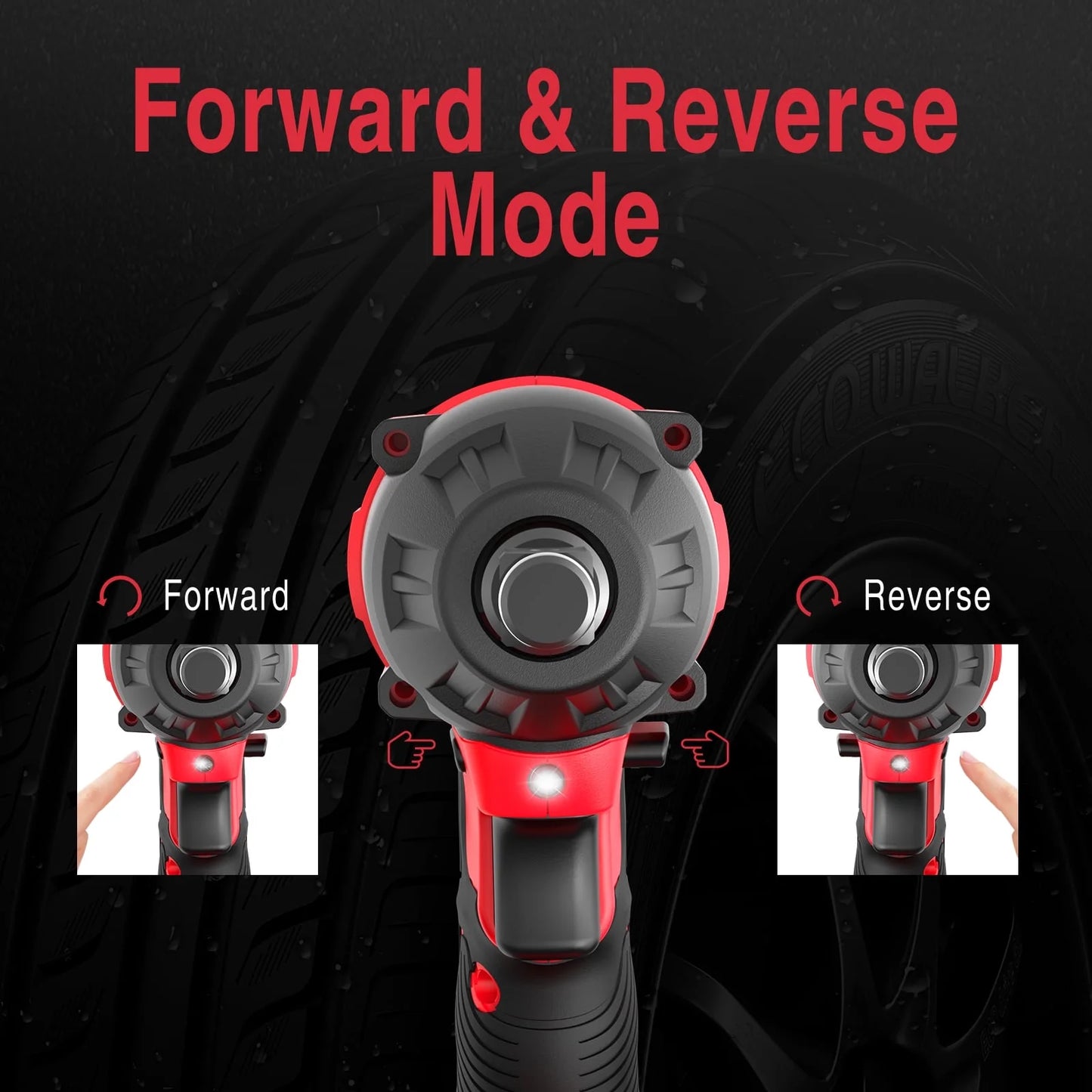 PowerSmart Brushless Cordless Impact Wrench 1/2 inch, 2.0Ah 20V Battery & Fast Charger Included