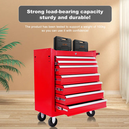 DUOSONG 7-Drawer Metal Rolling Tool Chest With Wheels,Tool Storage Cabinet With Locking System Tools & Tool Organizers Tool Boxes