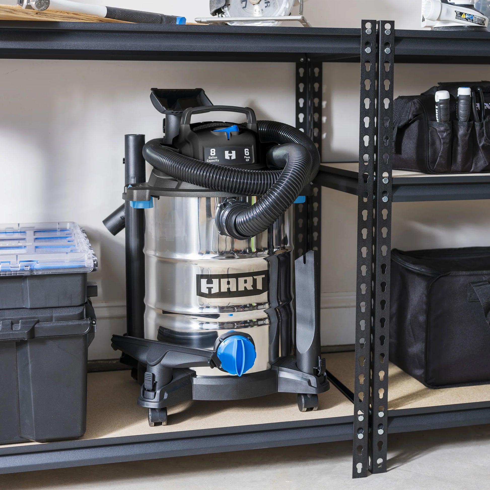 HART 8 Gallon 6 Peak HP Stainless Steel Wet/Dry Vacuum, VOC812SF 3703