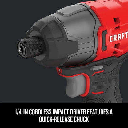 Powerful Cordless Drill and Impact Driver Combo Kit with LED Lights
