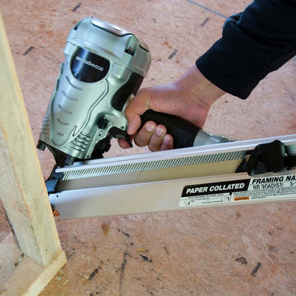Metabo HPT Framing Nailer, Pro Preferred Brand of Pneumatic Nailers, 30 Degree Magazine, Accepts 2-Inch to 3-1/2-Inch Paper Collated Nails, Ideal for Framing, Truss Build Up, Wall Sheathing, NR90ADS1