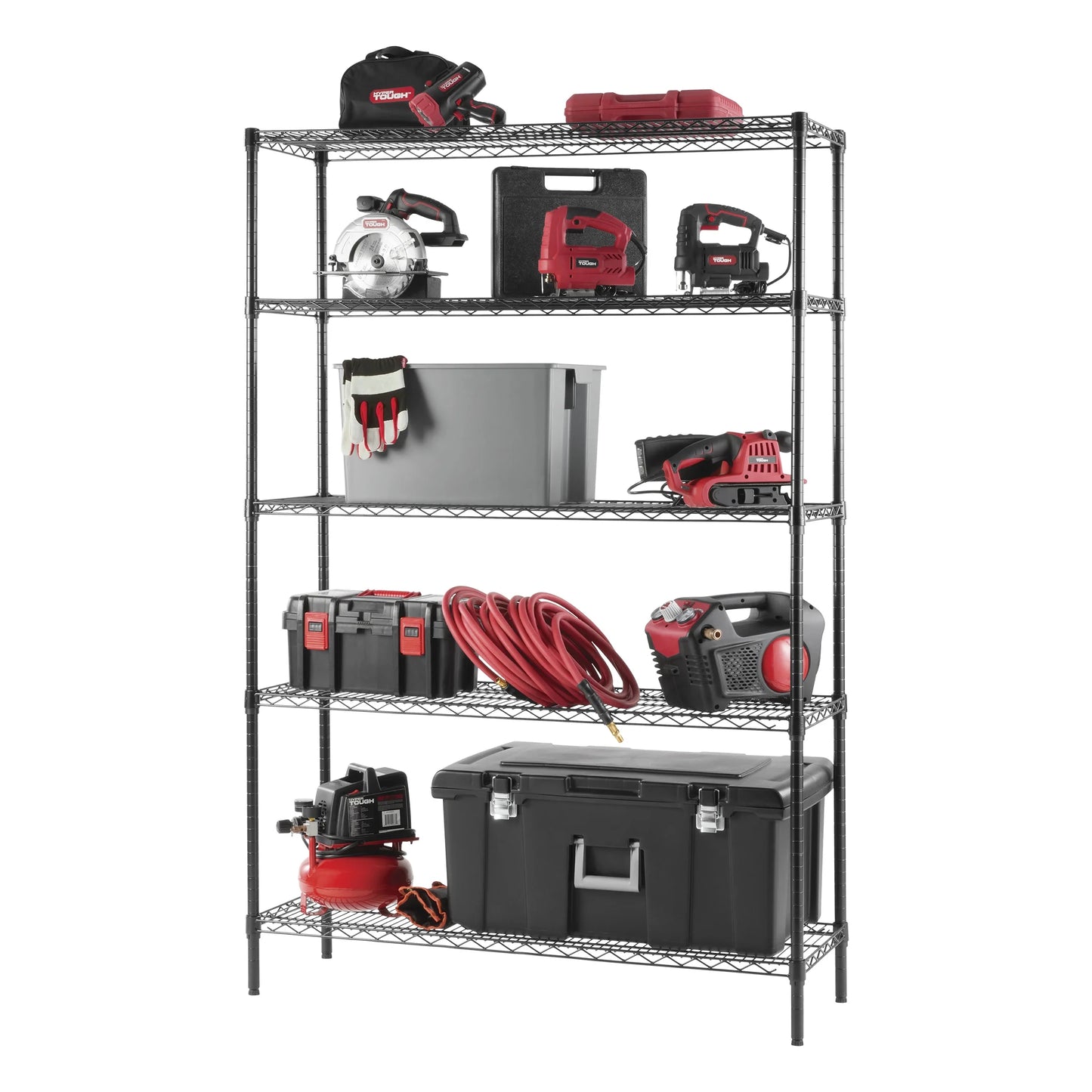 Hyper Tough 5-Tier Multipurpose Wire Shelving Rack, Chrome Color, 3000lbs Load Capacity