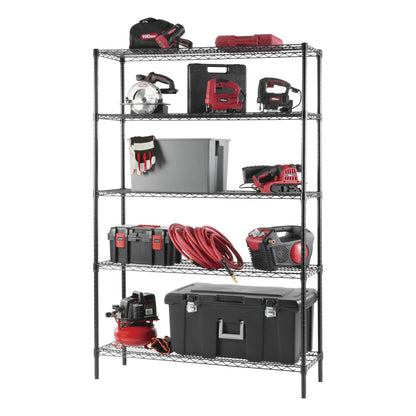 Hyper Tough 5-Tier Multipurpose Wire Shelving Rack, Chrome Color, 3000lbs Load Capacity