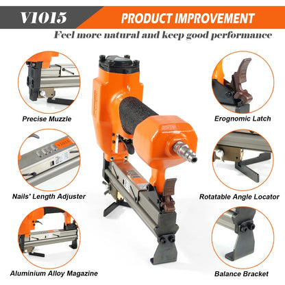 KAMSIN V1015 30 Gauge Pneumatic Framing Nail Gun, Picture Frame V Nailer 5/16'' to 19/32'', 1 Piece