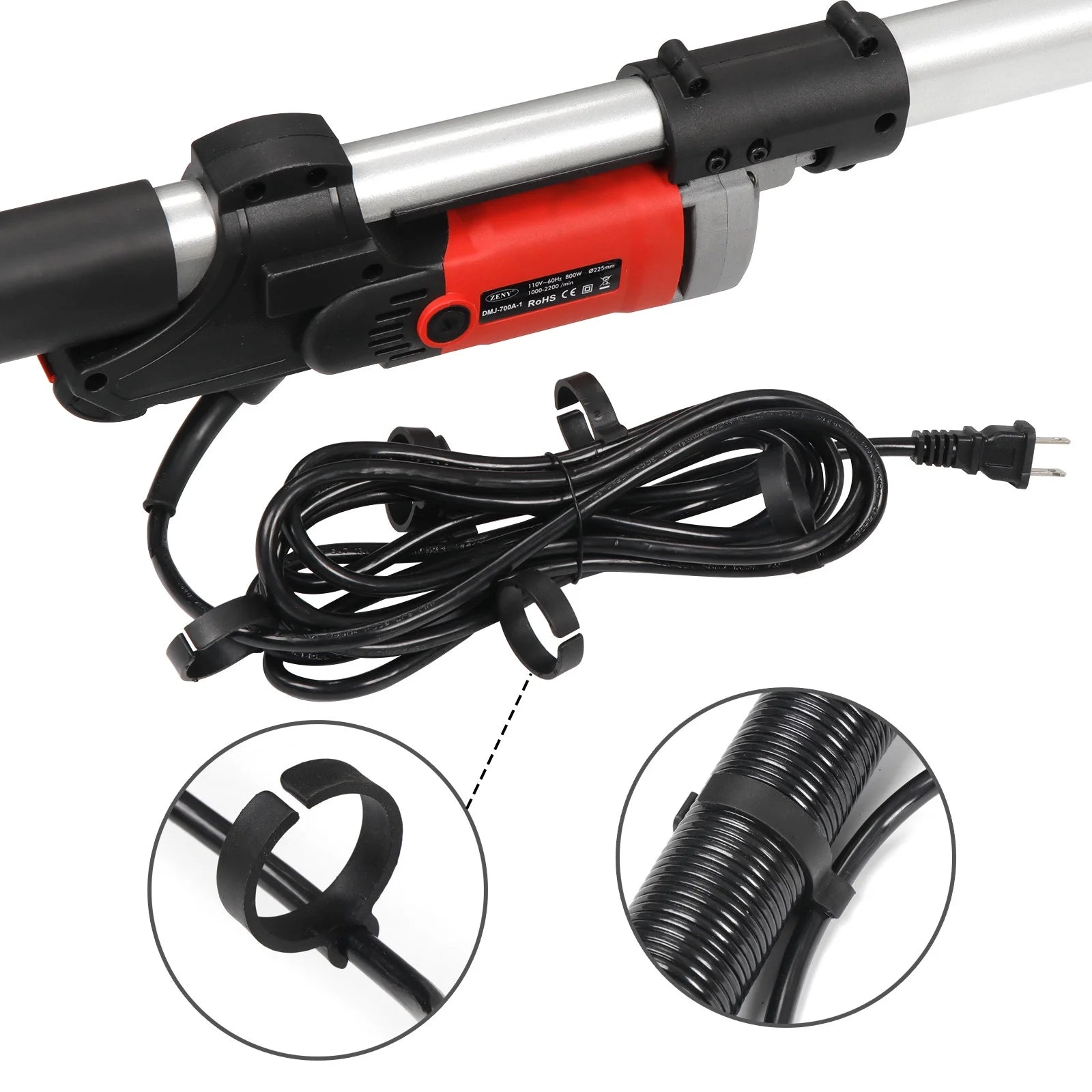 Electric Variable Speed Vacuum Drywall Sander with Handle Hose & 6 Discs
