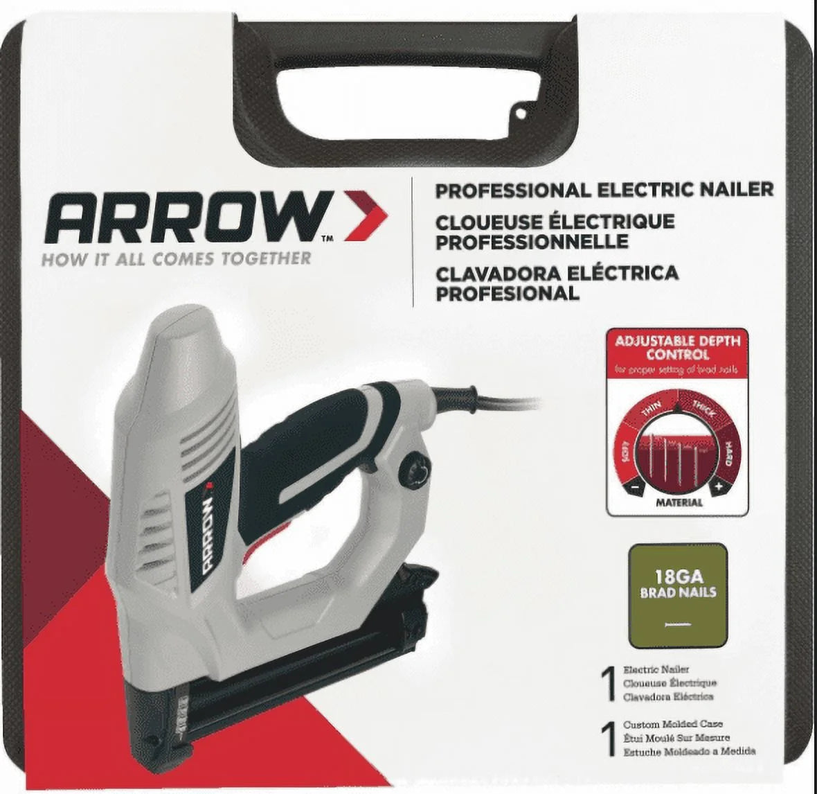 Arrow ET200BN Heavy Duty 18-Gauge Electric Cordless Brad Nailer, Professional Nail Gun