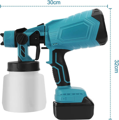 iToolMax 800W, 21V, Blue Cordless HVLP Paint Sprayer, 1000ml Volume Capacity, 3 Spray Patterns, 5 Pieces