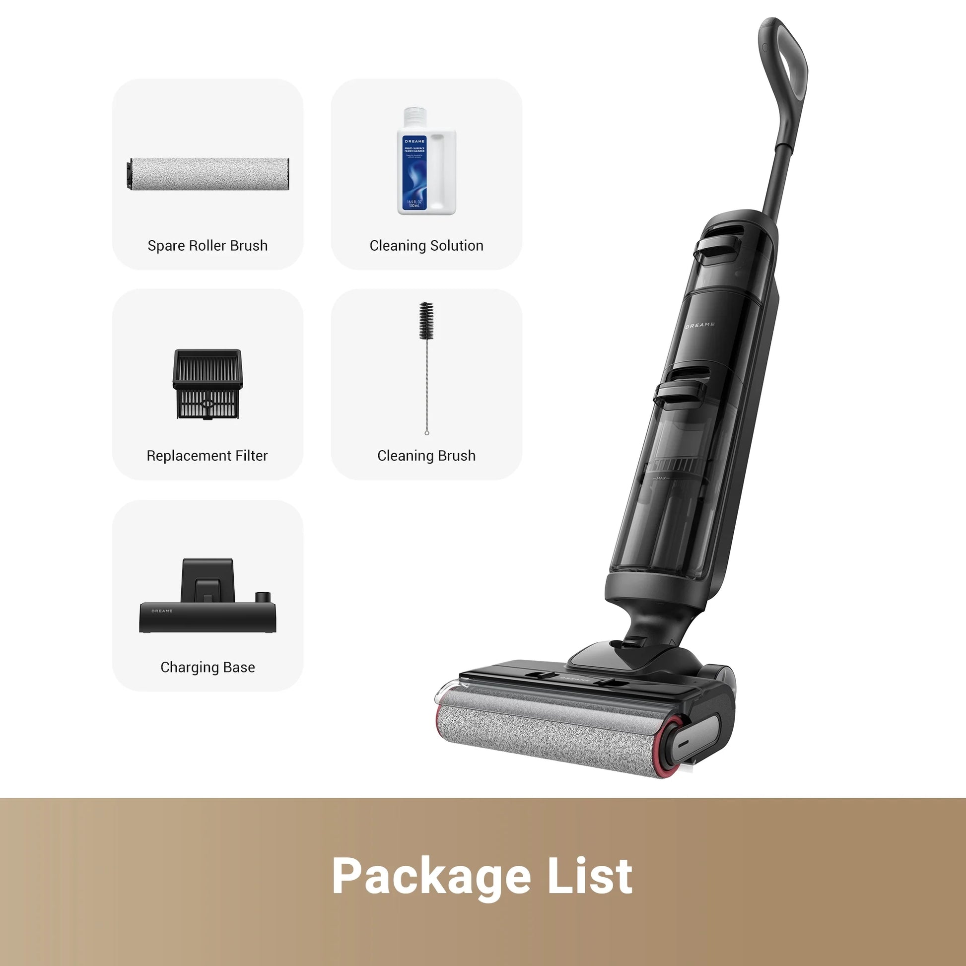 Dreame Cordless Wet/Dry Vacuum Cleaner, Dual-Edge Brushes, 600ml water tank, Self-Propulsion, K20