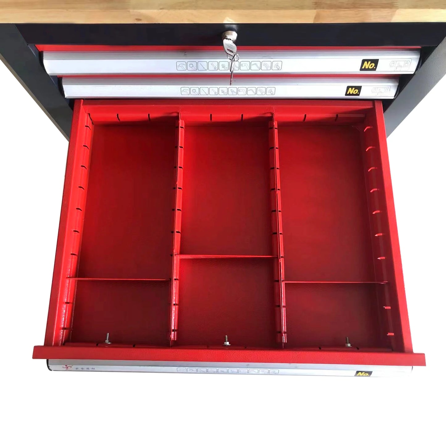 KAKA INDUSTRIAL HQC-550A (BT50) Tool Holder CNC Tool Cart, 5 Drawer Tool Chest 77 Capacity 4 Ball-Bearing Glided Drawers, Drawer Mobile Work Station