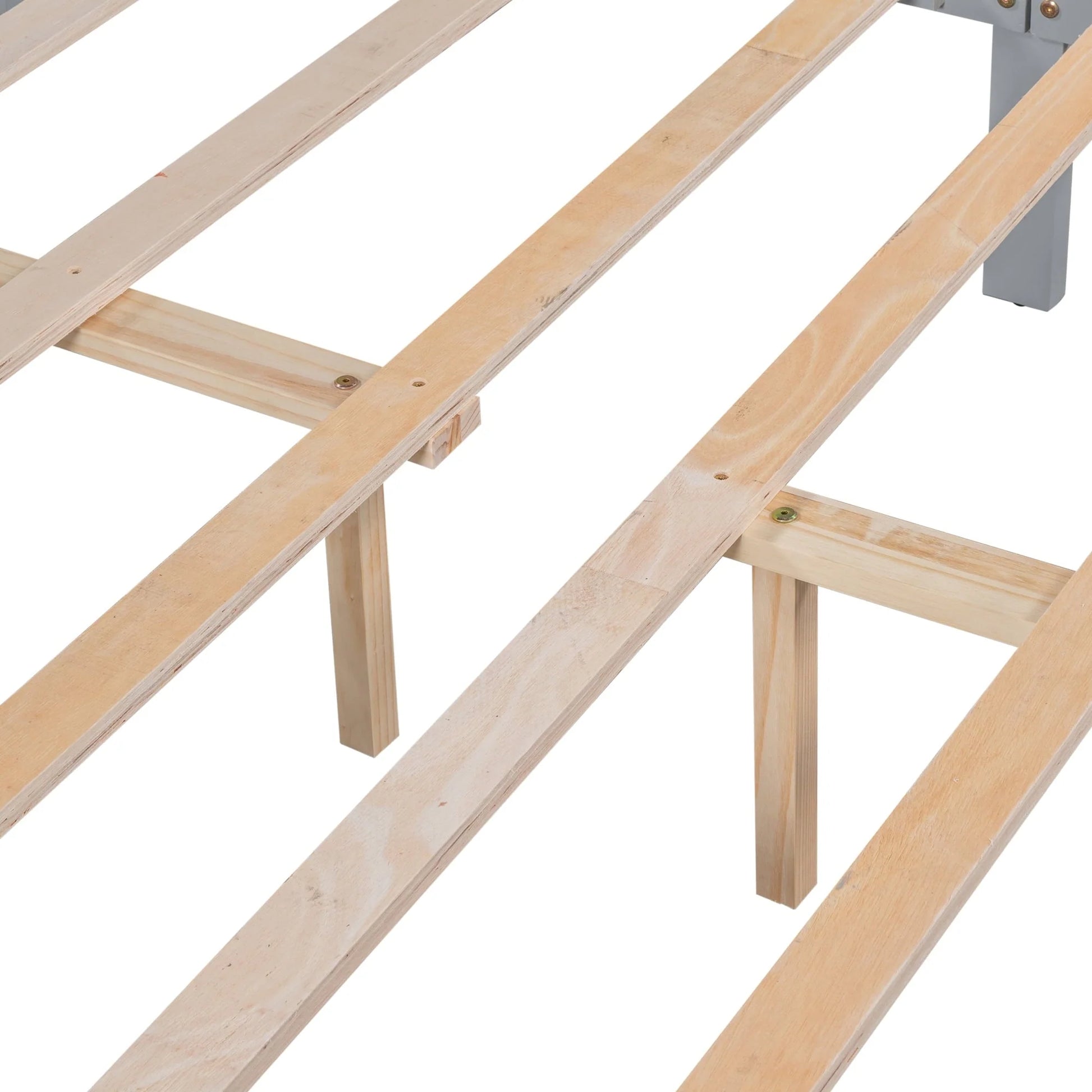Platform Bed Frame Storage Bed with Headboard, Pine Wood Full Bed Frame for Bedroom, Modern Full Size Bed Frame with Drawers, Wood Slats Support, Holds 400 lb, No Box Spring Needed, Gray