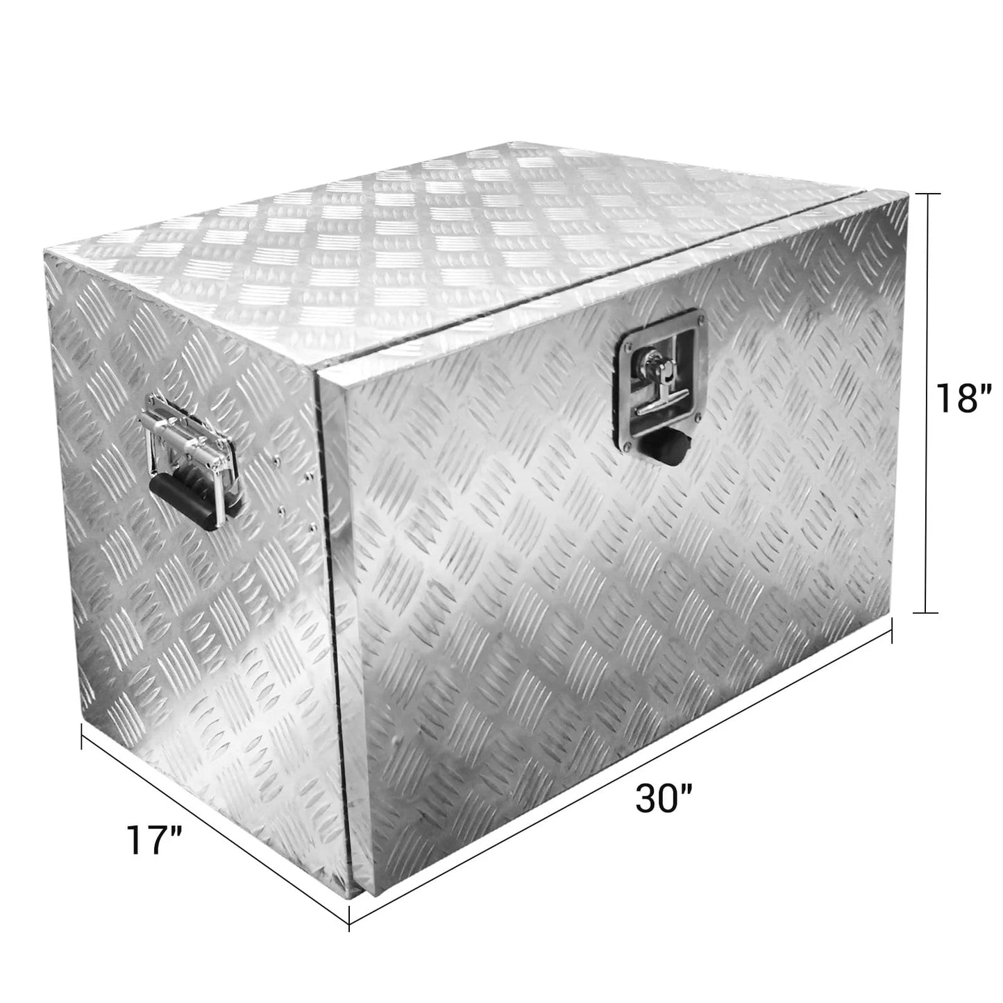 TROPOW 24-Inch Aluminum Diamond Plate Tool Chest - Lockable Underbody Storage Box for Trucks, RVs, and Trailers