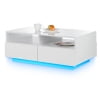 Hommpa LED Coffee Table Rectangular High Gloss Coffee Tea Table Modern Center Table with LED Light 4 Storage Drawers Sofa End Table for Living Room 35.4 x 22 x 13.8 Inches