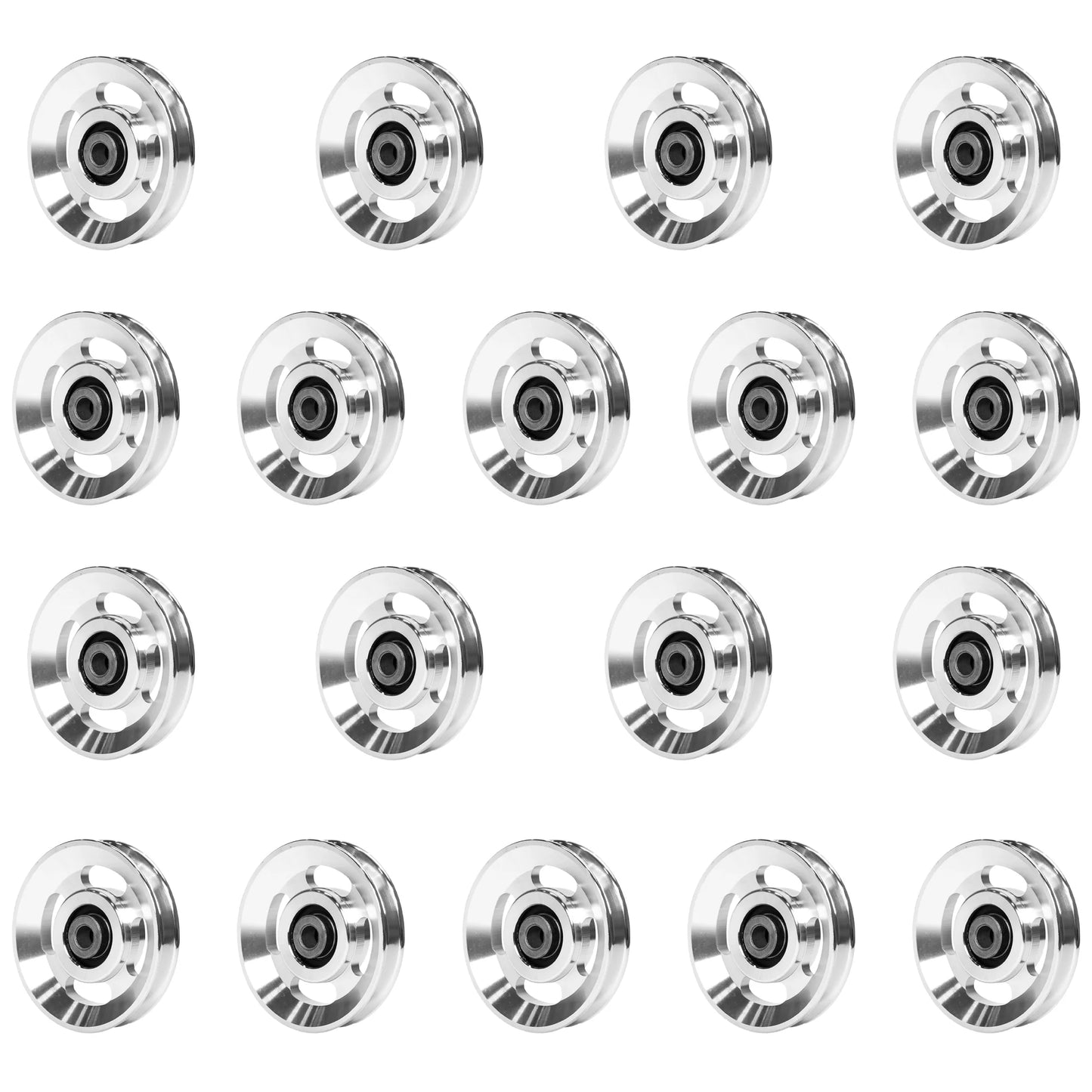 Mikolo Pulley system for home gym, Aluminum GYM Pulley Wheel Universal Aluminum Alloy Bearing Pulley Wheel for Cable Machine Gym Equipment Part Garage Door, 18PCS