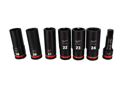 Milwaukee 49-66-6803 1/2" Impact Duty Drive Metric Deep Well Socket Set (16pc)
