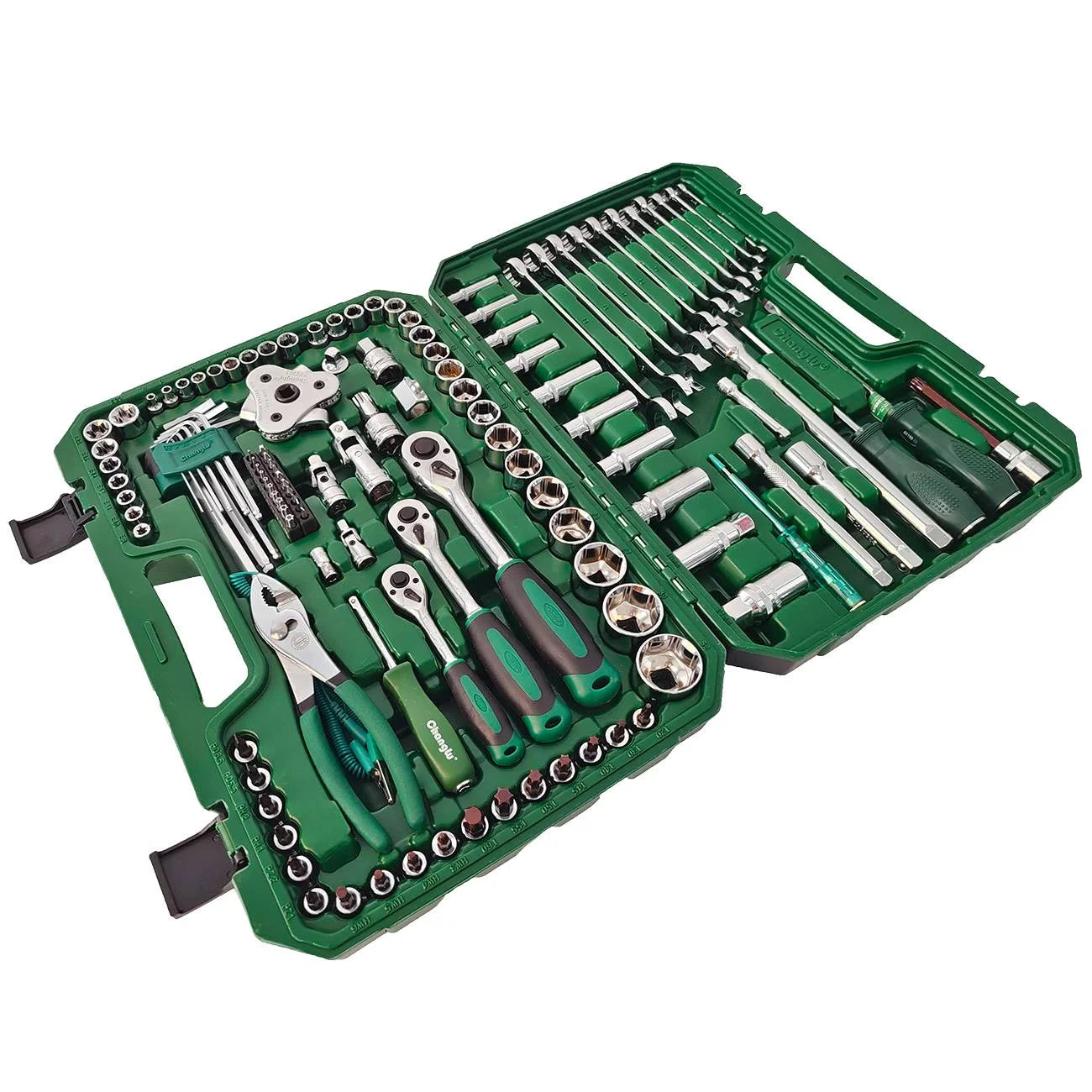 Dawot 124PC Mechanics Tool Set, Auto Repair Hand Tool Set, 1/2" 1/4" & 3/8" Drive Socket Tool Set - Including Ratchet Set Metric Sockets Wrenches Sets for Auto Repair Machine Repair