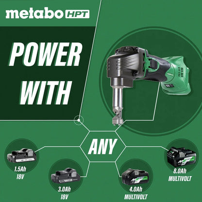 Metabo HPT 18V MultiVolt Cordless Nibbler | Tool Only - No Battery | For Ribbed Metal Panels | 180 Degree 3-Stop Die Holder | CN18DSLQ4
